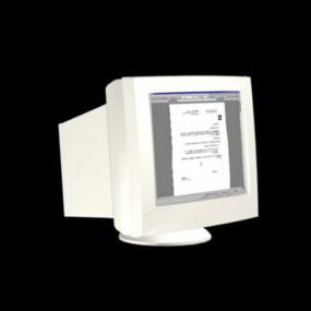 نموذج شاشة Crt للكمبيوتر القديم ثلاثي الأبعاد