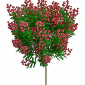 인공 붉은 꽃 3d 모델