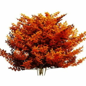 秋の庭のオレンジ色の低木3Dモデル