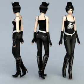 Personnage féminin Emo modèle 3D