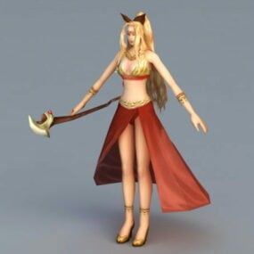 Anime vrouwelijk gamingkarakter 3D-model