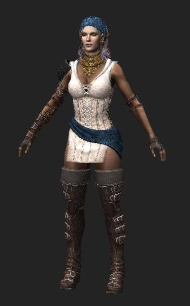 European Female Pirate Character