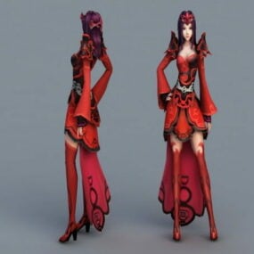 Model 3d Karakter Anime Putri Setan