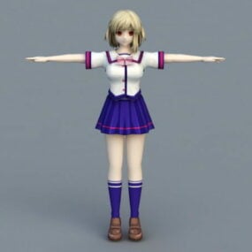 Anime Vampire Schoolgirl 3d model