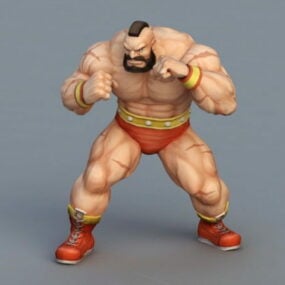 نموذج شخصية Zangief Street Fighter ثلاثي الأبعاد