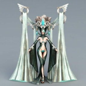 Black Queen Game Character 3d-modell