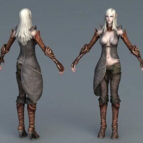 High Elf Female Character 3D-malli