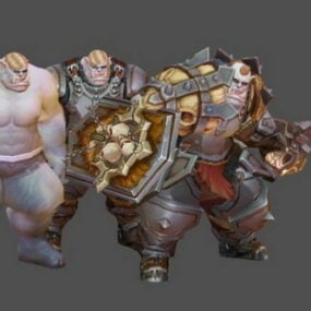 Half Orc Warrior Character 3d-model