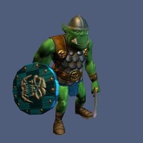 Orc Warrior Character Rig דגם תלת מימד