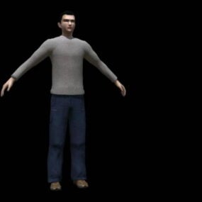 Casual Man karakter Rig 3D-model