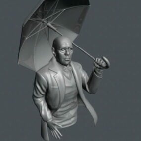 Umbrella Old Man 3d model