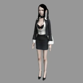 Schönes Charakter-Bürodamen-3D-Modell