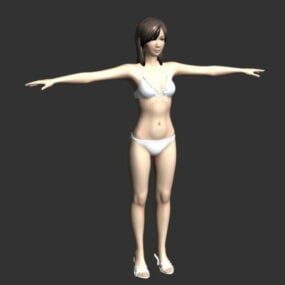 Woman With Bikini Character 3d model