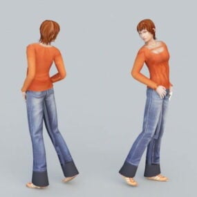 Family Leisure Woman Character 3d model