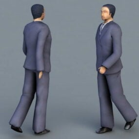 رجل أعمال يمشي شخصية نموذج ثلاثي الأبعاد