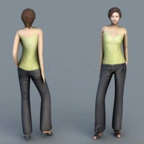 مدل سه بعدی شخصیت زن پر زرق و برق