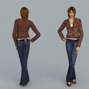 カジュアルな女性キャラクター3Dモデル