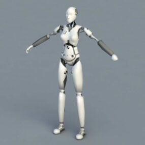 Model Robot Wanita 3d