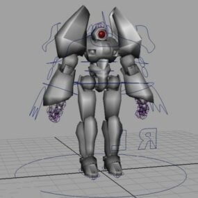 Futuristic Humanoid Character Rig 3d model