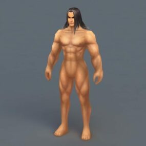 3D model těla muže v tělocvičně