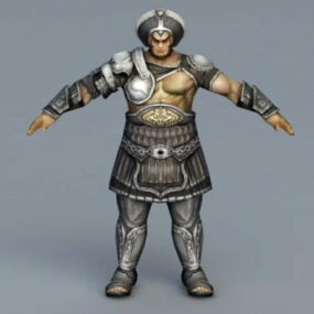 Cluiche Armor Warrior Rig samhail 3d