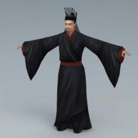 Modello 3d del personaggio della dinastia Han