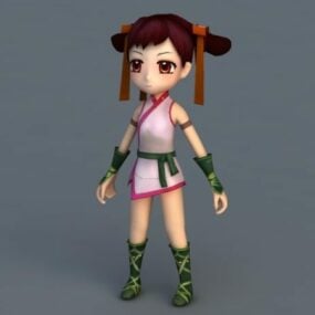 Cartoon Aziatisch meisje 3D-model