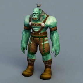 Modello 3d del personaggio dell'orco di Warcraft