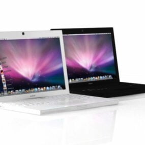 Laptop Macbook Lama Model 3d Putih Dan Hitam