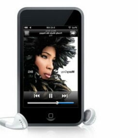 Apple Ipod Touch עם אוזניות דגם תלת מימד
