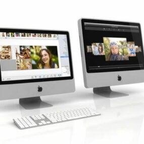 Apple Imac Monitors With Keyboard 3d model