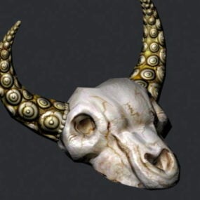 3д модель скелета черепа быка