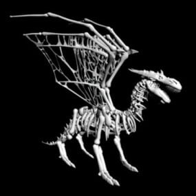 ドラゴンの頭蓋骨のスケルトン3Dモデル