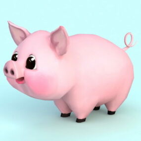 Kreskówka świnia Model 3D