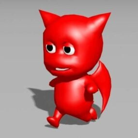 Modello 3d del personaggio della ragazza del diavolo
