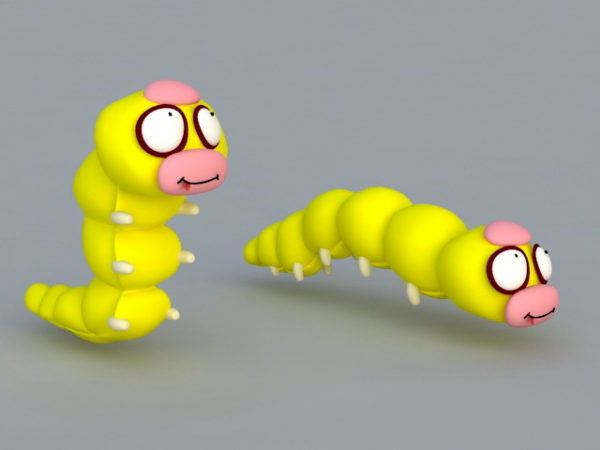 Cartoon Yellow Worm