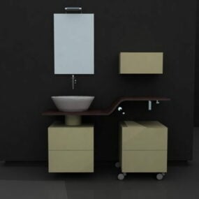 Zestaw toaletek łazienkowych z szafkami Model 3D