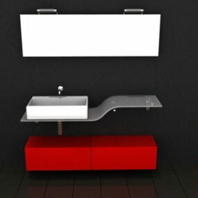 Μοντέρνο χρώμα μπάνιου Vanity 3d μοντέλο