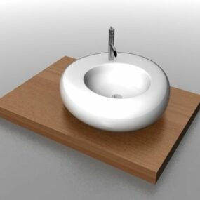 Pultová deska s umyvadlem 3D model