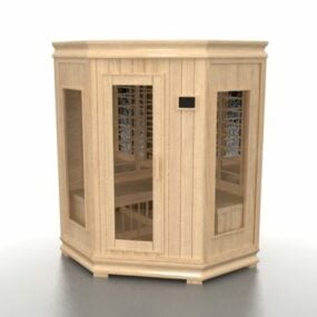 Modello 3d della sauna a vapore in legno