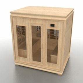 غرفة ساونا بخار خشبية نموذج ثلاثي الأبعاد