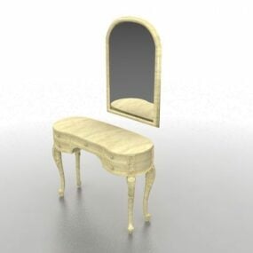Classic Makeup Table With Mirror 3d model
