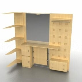 Meja Rias Rias Dengan Kabinet model 3d