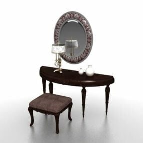 Klassisches Design-Waschtischset mit Spiegel 3D-Modell