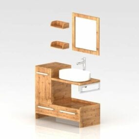 Modelo 3d de vaidade de banheiro moderno