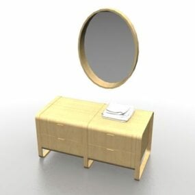 Modern Simple Vanity Cabinet Design 3d model