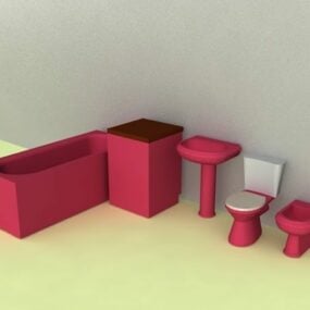 مدل سه بعدی امکانات حمام ساده