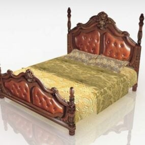 نموذج سرير على الطراز الفيكتوري العتيق ثلاثي الأبعاد