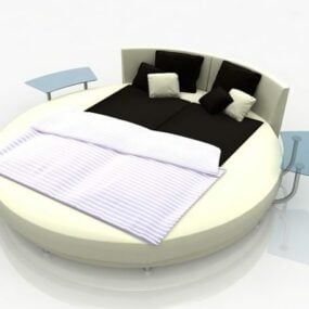 עיצוב חדש עם מיטה עגולה דגם תלת מימד