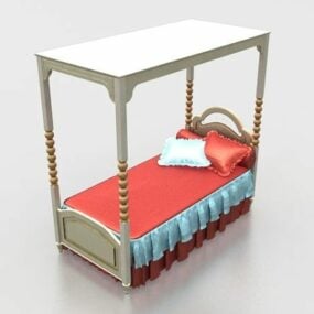 कमरे के लिए कैनोपी बिस्तर 3डी मॉडल